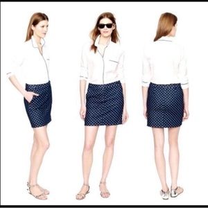 J Crew Vintage Circle Print Postage Stamp Mini Skirt s 10